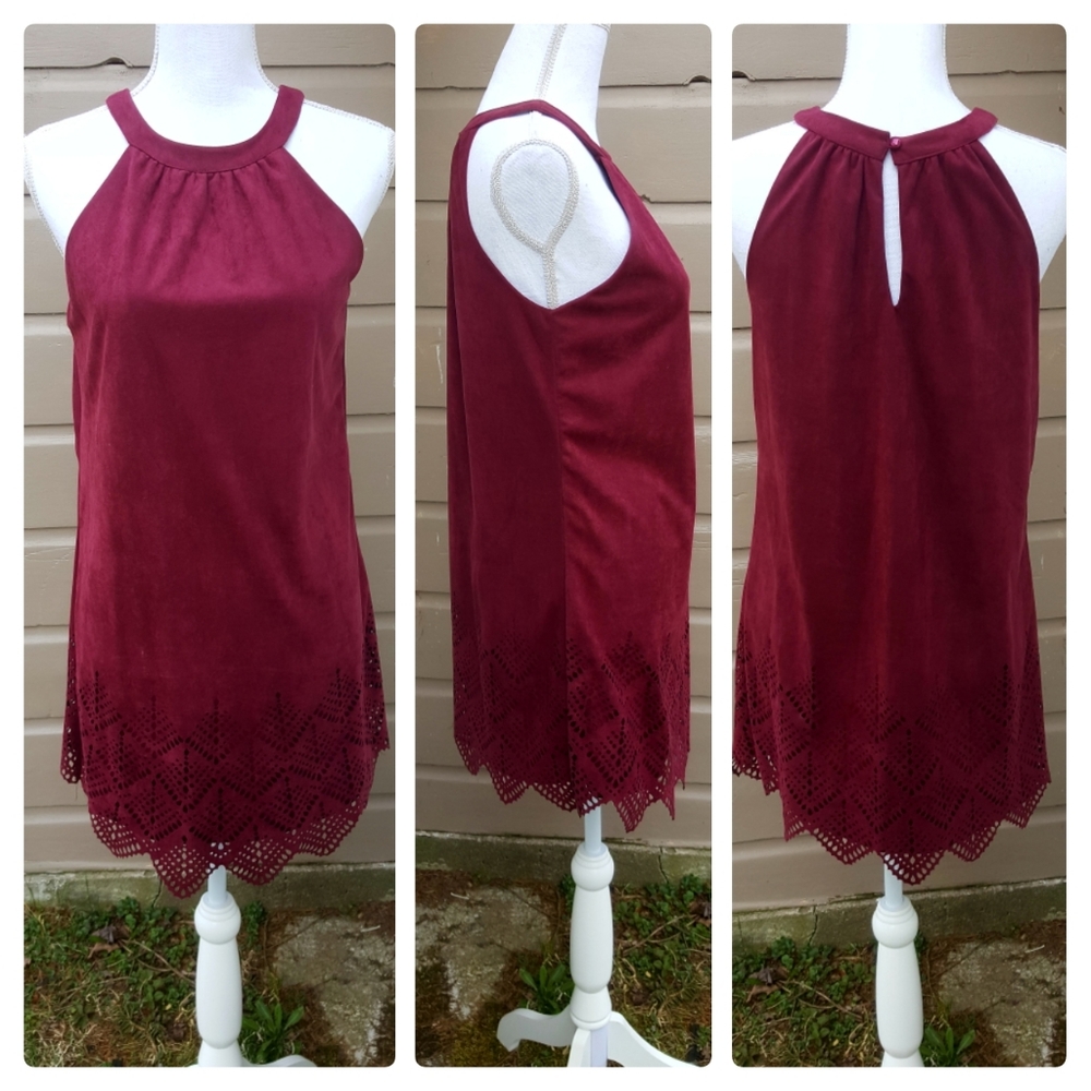 Rue21 | Burgundy Faux Suede🌻Boho Dress👗 - Picture 1 of 7